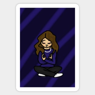 Meditating Girl Sticker